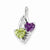 Sterling Silver Amethyst Peridot Diamond Pendant, Pendants for Necklace