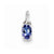 Sterling Silver Rhodium Plated Diamond Tanzanite Oval Pendant, Pendants for Necklace