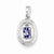 Sterling Silver Rhodium Plated Diamond and Tanzanite Oval pendant, Exquisite Pendants for Necklace