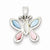 Sterling Silver Pink, White and Blue Shell Butterfly Pendant, Pendants for Necklace