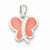 Sterling Silver CZ and Pink Enameled Butterfly Pendant, Pendants for Necklace