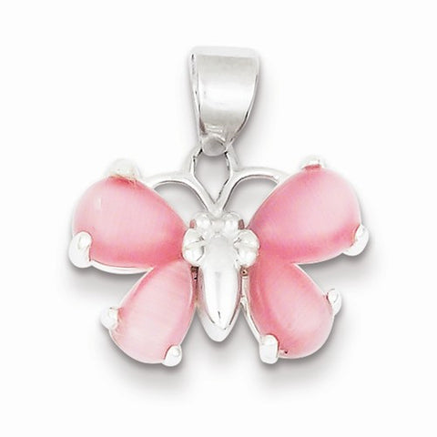 Sterling Silver Pink Shell Butterfly Pendant, Pendants for Necklace