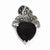 Sterling Silver Marcasite and Onyx Heart Pendant, Pendants for Necklace