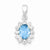 Sterling Silver Blue CZ pendant, Delightful Pendants for Necklace