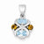 Sterling Silver Blue Topaz and Citrine Pendant, Pendants for Necklace