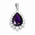 Sterling Silver Purple and Clear CZ Pendant, Pendants for Necklace
