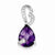 Sterling Silver Purple and Clear CZ Slide Pendant, Pendants for Necklace