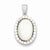 Sterling Silver CZ and White Mother of Pearl Pendant, Pendants for Necklace