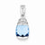 Sterling Silver Blue CZ pendant, Pendants for Necklace