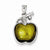 Sterling Silver Green Cabochon Apple Pendant, Pendants for Necklace
