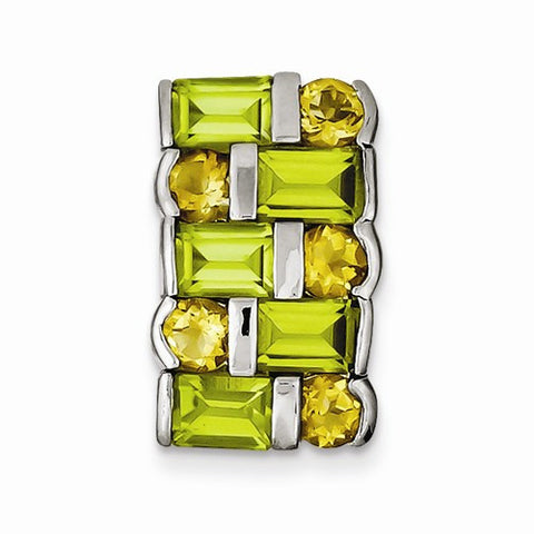 Sterling Silver Peridot & Citrine Pendant, Pendants for Necklace