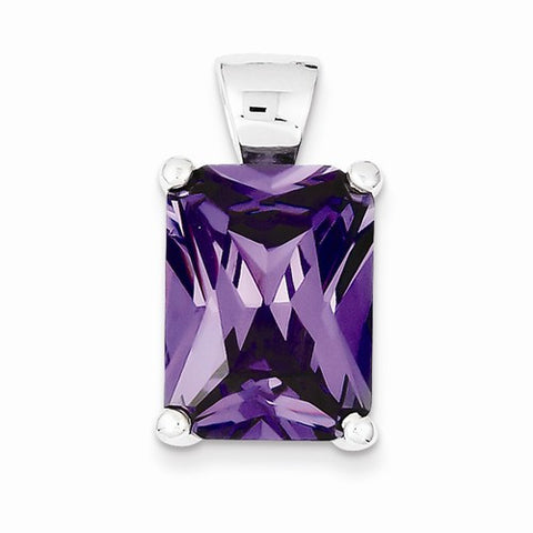 Sterling Silver Purple CZ pendant, Lovely Pendants for Necklace