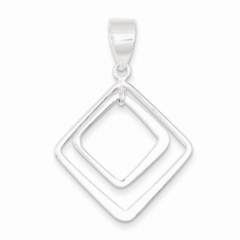 Sterling Silver Diamond Shape Pendant, Pendants for Necklace
