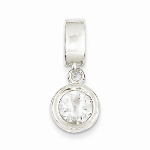 Sterling Silver Round CZ Pendant, Beautiful Pendants for Necklace