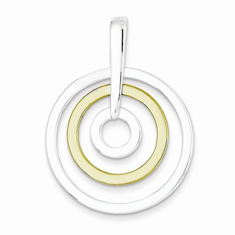 Sterling Silver & Vermeil Circle Pendant, Pendants for Necklace