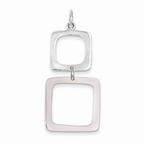 Sterling Silver Graduated Squares Dangle Pendant, Pendants for Necklace