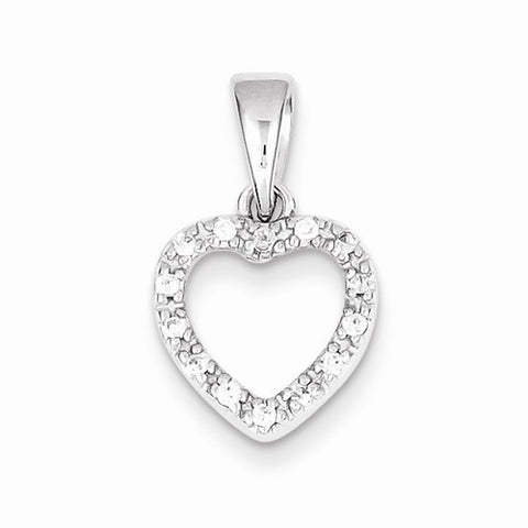 Sterling Silver CZ Heart Shape Pendant, Pendants for Necklace