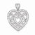Sterling Silver CZ Fancy Heart Pendant, Pendants for Necklace