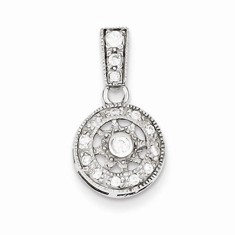 Sterling Silver CZ Fancy Chain Slide Pendant, Pendants for Necklace