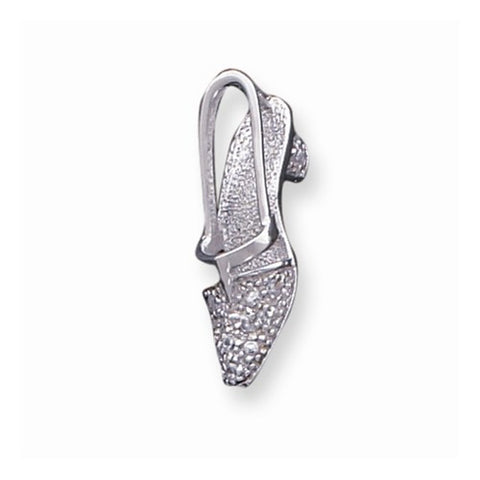 Sterling Silver CZ Dress Shoe Pendant, Pendants for Necklace