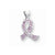 Sterling Silver Pink CZ Awareness Ribbon Pendant, Pendants for Necklace