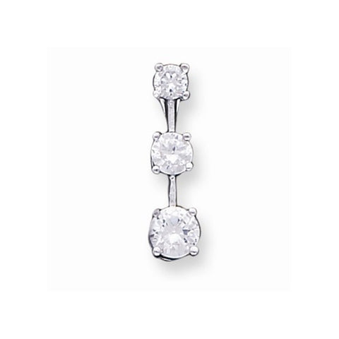 Sterling Silver 3-stone CZ pendant, Pretty Pendants for Necklace