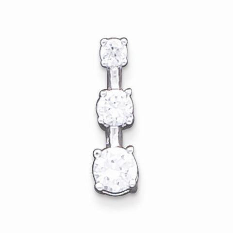 Sterling Silver 3-stone CZ pendant, Gorgeous Pendants for Necklace