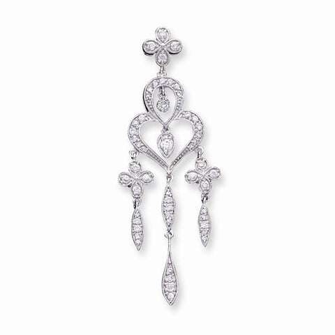 Sterling Silver Fancy CZ Chandelier Style Pendant, Pendants for Necklace