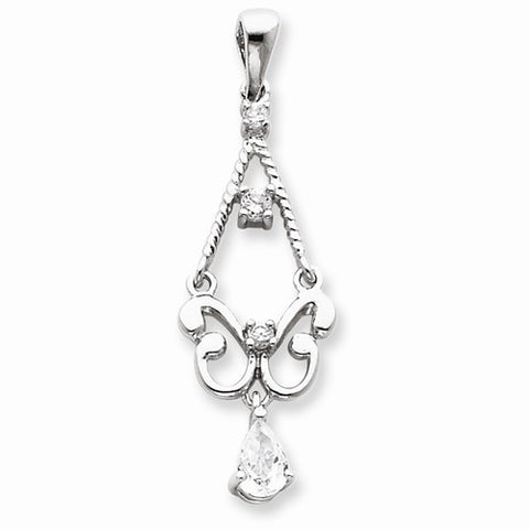 Sterling Silver CZ Pendant, Dazzling Pendants for Necklace