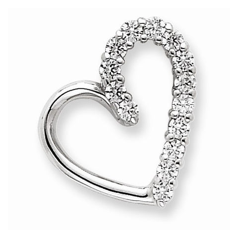 Sterling Silver CZ Heart Pendant, Beautiful Pendants for Necklace
