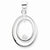 Sterling Silver Oval & CZ Pendant, Pendants for Necklace