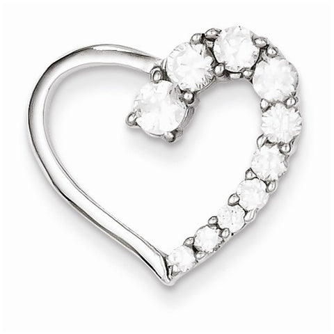 Sterling Silver CZ Heart Journey pendant, Fine Pendants for Necklace