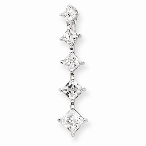 Sterling Silver CZ Journey Pendant, Lovely Pendants for Necklace