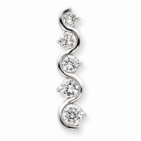 Sterling Silver CZ Journey Pendant, Classy Pendants for Necklace
