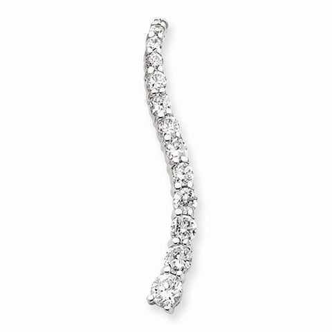 Sterling Silver CZ Journey Pendant, Charm