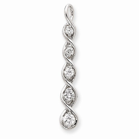 Sterling Silver CZ Journey Pendant, Adorable Pendants for Necklace