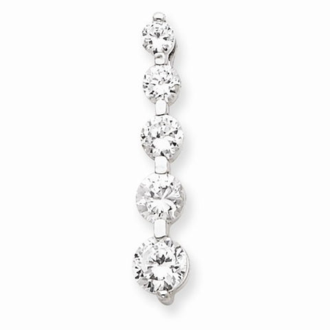 Sterling Silver CZ Journey Pendant, Delightful Pendants for Necklace