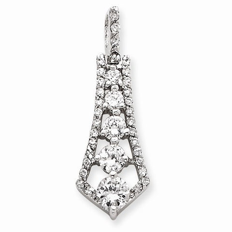 Sterling Silver CZ Journey Pendant, Gorgeous Pendants for Necklace