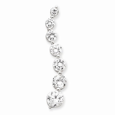 Sterling Silver CZ Journey Pendant, Lovely Pendants for Necklace
