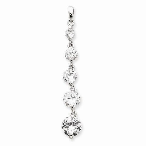 Sterling Silver CZ Journey Pendant, Stylish Pendants for Necklace