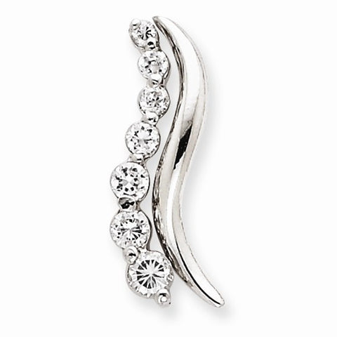Sterling Silver CZ Journey Pendant, Appealing Pendants for Necklace