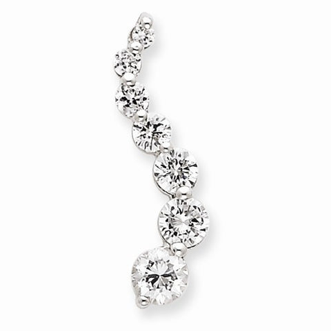 Sterling Silver CZ Journey Pendant, Charm