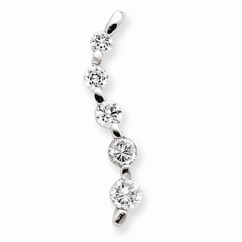 Sterling Silver CZ Journey Pendant, Adorable Pendants for Necklace