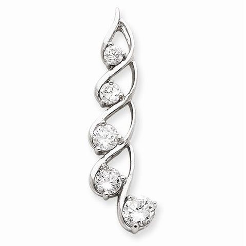 Sterling Silver CZ Journey Pendant, Dazzling Pendants for Necklace