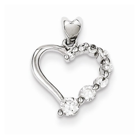 Sterling Silver CZ Journey Pendant, Fine Pendants for Necklace