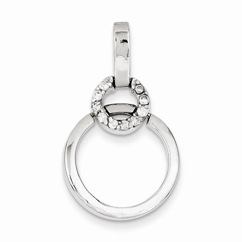 Sterling Silver Circle CZ pendant, Pretty Pendants for Necklace