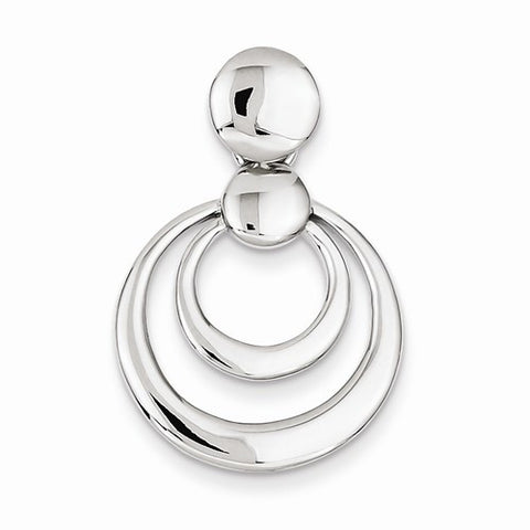 Sterling Silver Double Circle Slide Pendant, Pendants for Necklace