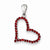 Sterling Silver Red CZ Heart pendant, Gorgeous Pendants for Necklace
