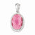 Sterling Silver Oval Red CZ Pendant, Pendants for Necklace
