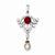 Sterling Silver Simulated Pearl and CZ pendant, Classy Pendants for Necklace